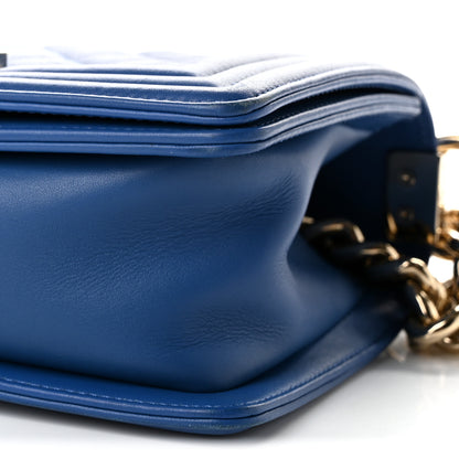 Chanel Lambskin Quilted Small Boy Flap Blue 10 of 11