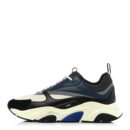 Christian Dior Technical Mesh Calfskin Mens B22 Sneakers 44 Blue Black 1 of 16