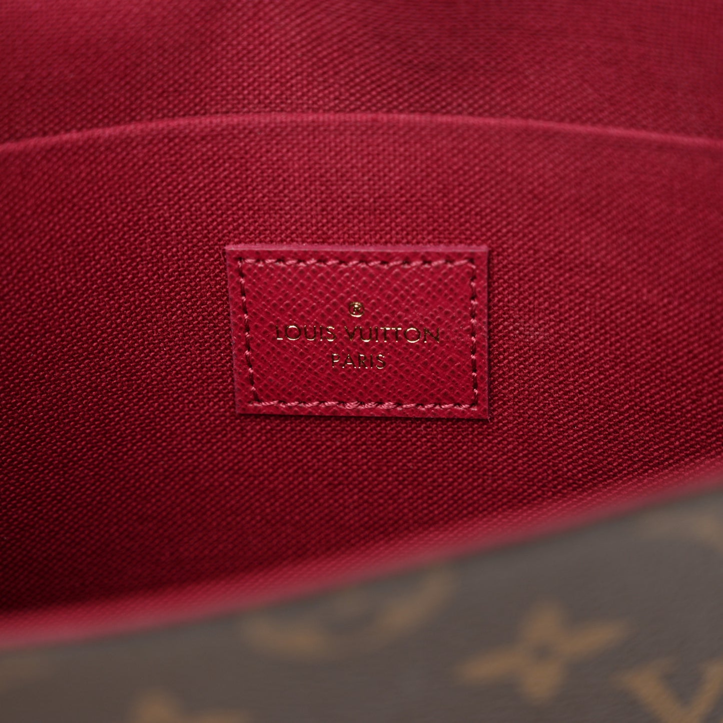 Monogram Pochette Felicie Chain Wallet Fuchsia