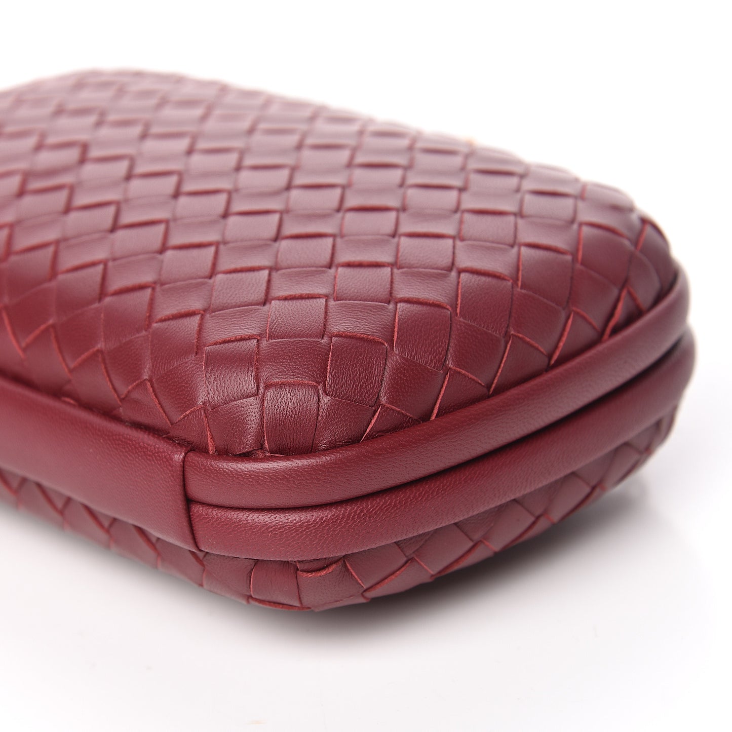Nappa Intrecciato Chain Knot Clutch Bordeaux