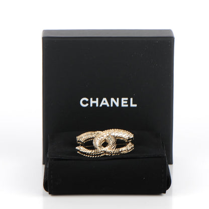 Chanel Crystal CC Brooch Gold 5 of 5