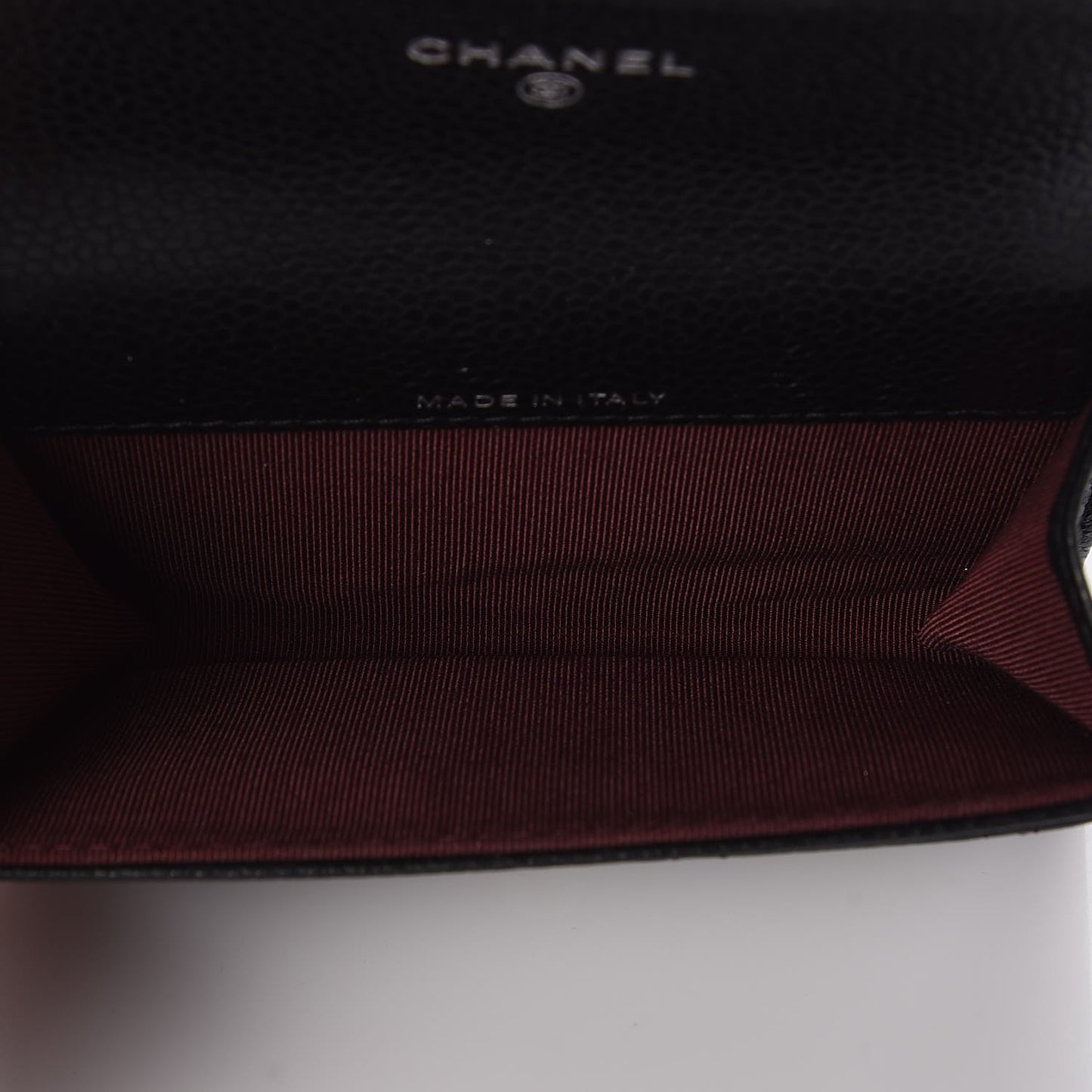 Caviar Quilted Flap Card Holder Black