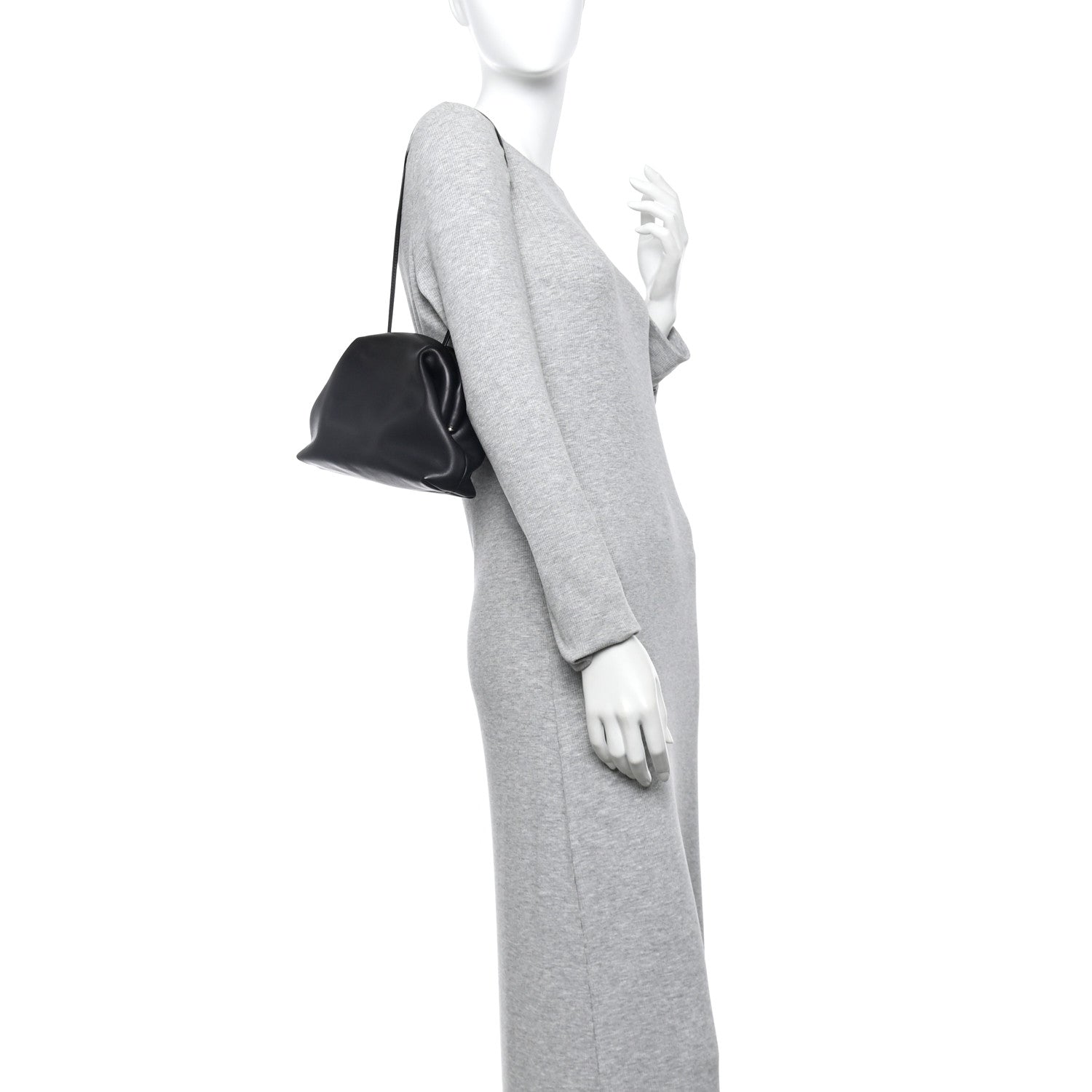 The Row Polished Saddle Calfskin Mira Clutch Black 2 of 10