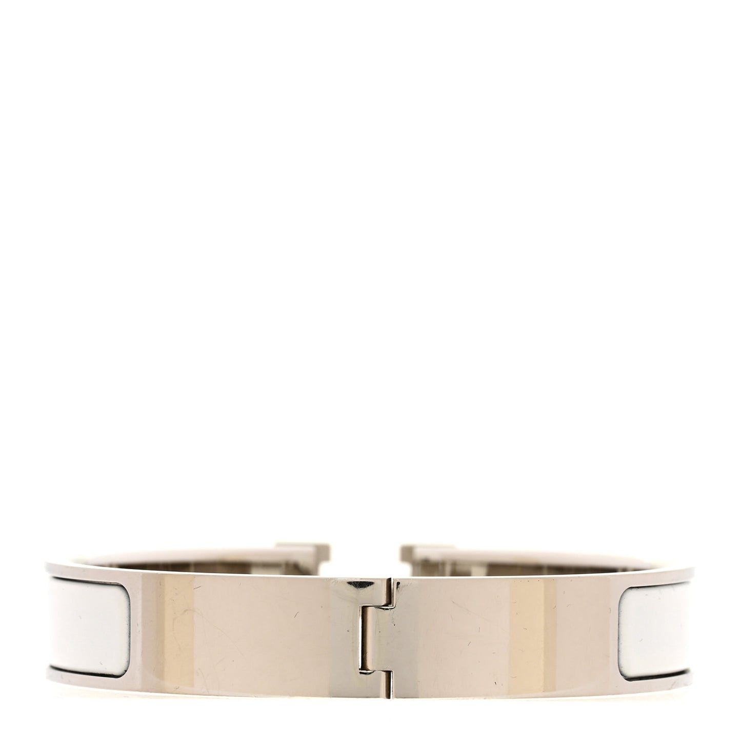 Enamel Narrow Clic Clac H Bracelet GM White