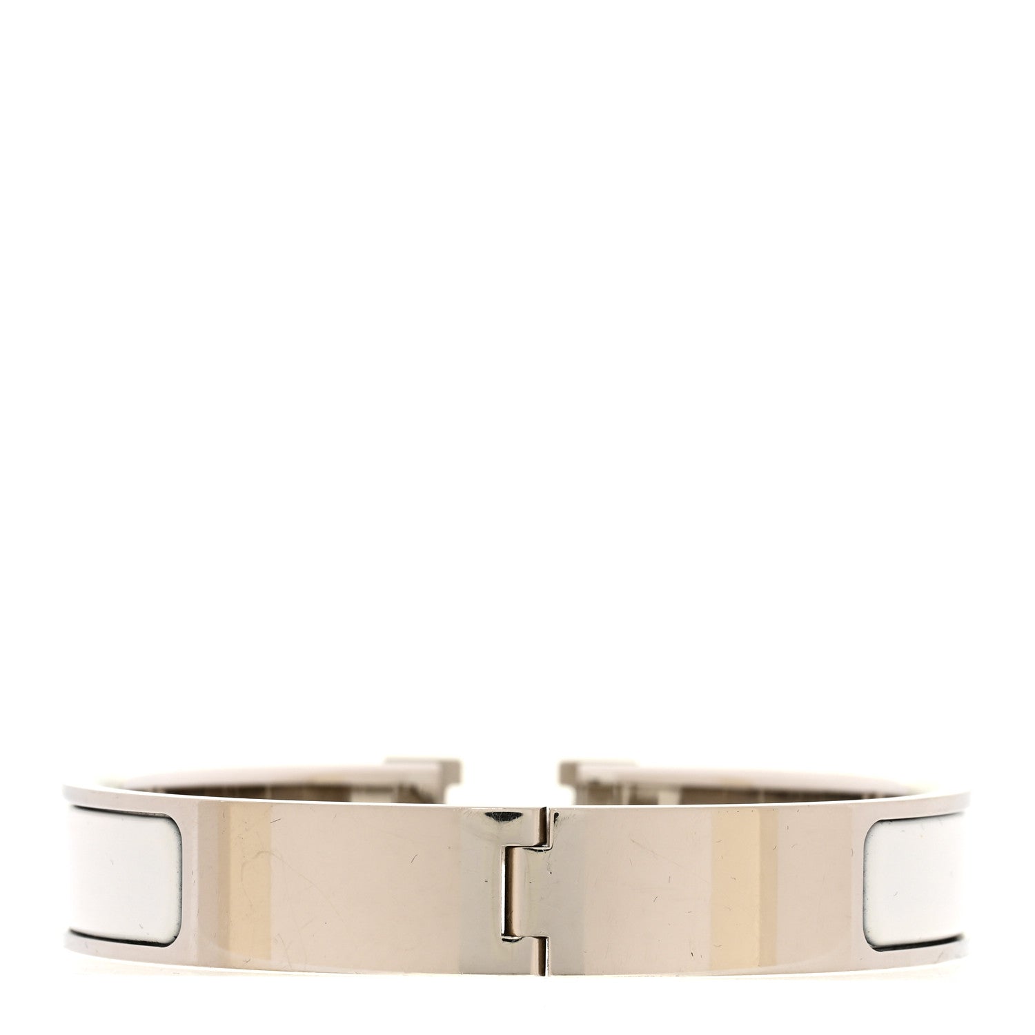 Hermes Enamel Narrow Clic Clac H Bracelet GM White 3 of 5