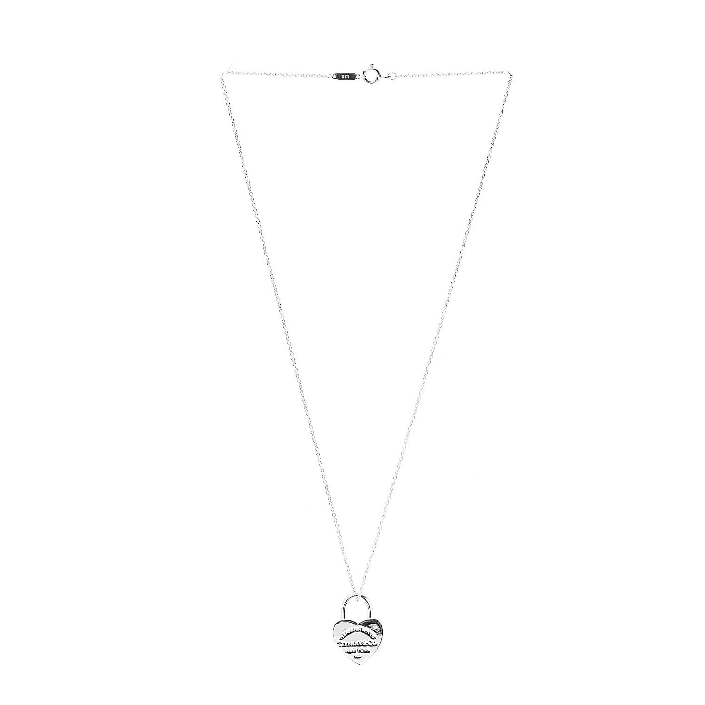 Sterling Silver Return to Heart Lock Pendant Necklace