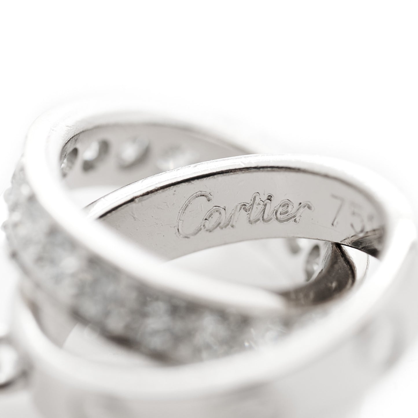 18K White Gold Diamond Interlocking LOVE Necklace