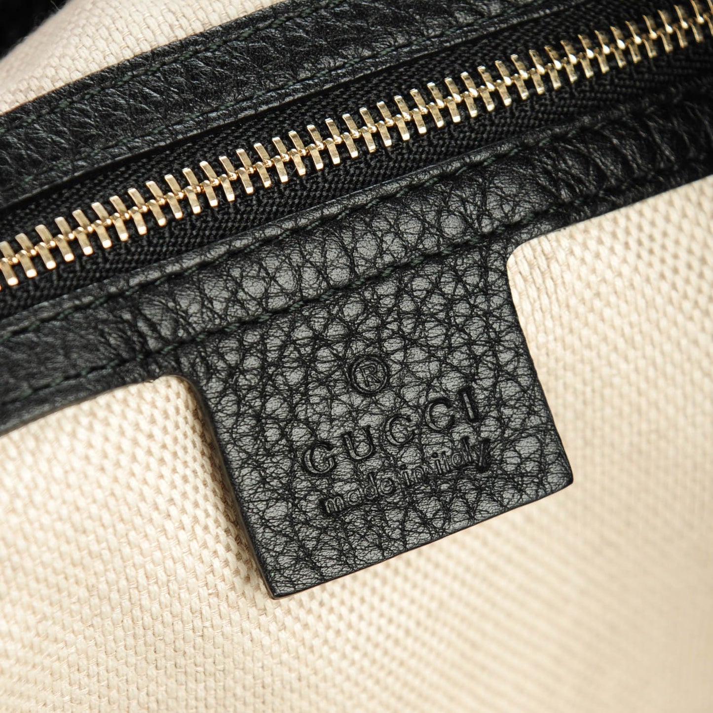 Pebbled Calfskin Large Soho Shoulder Bag Black