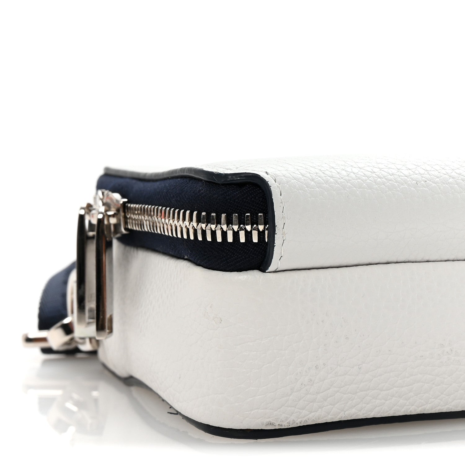 Christian Dior X SHAWN STUSSY Grained Calfskin Double Zip Crossbody Pouch White 8 of 9