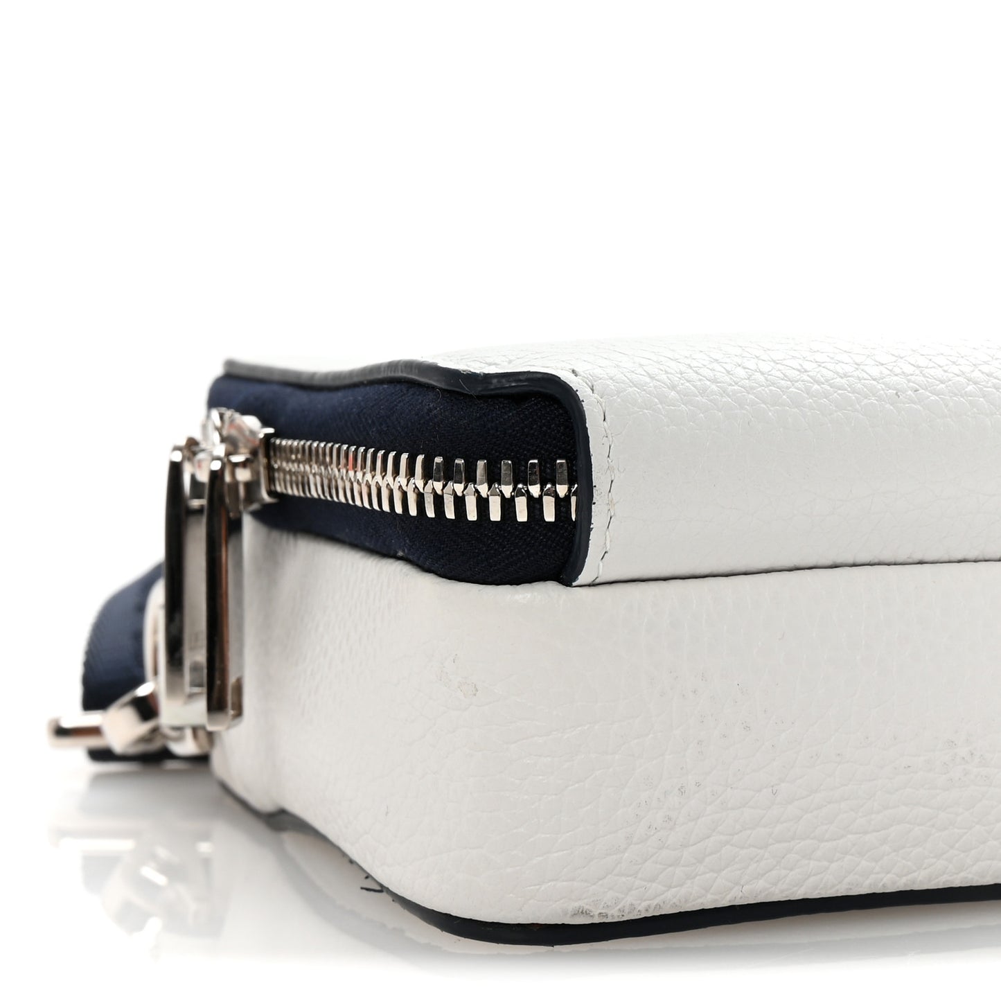 X SHAWN STUSSY Grained Calfskin Double Zip Crossbody Pouch White
