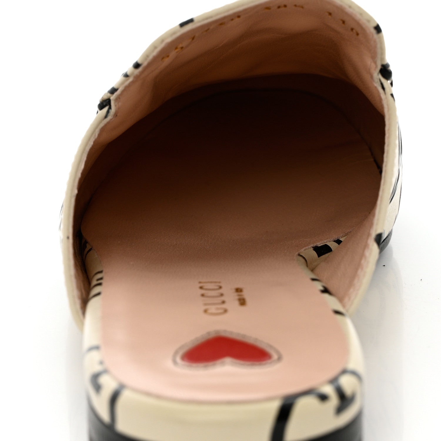 Gucci Azalea Calfskin GG Monogram Bi-Color Debossed Womens Princetown Slippers 38.5 Mystic White Black 12 of 12