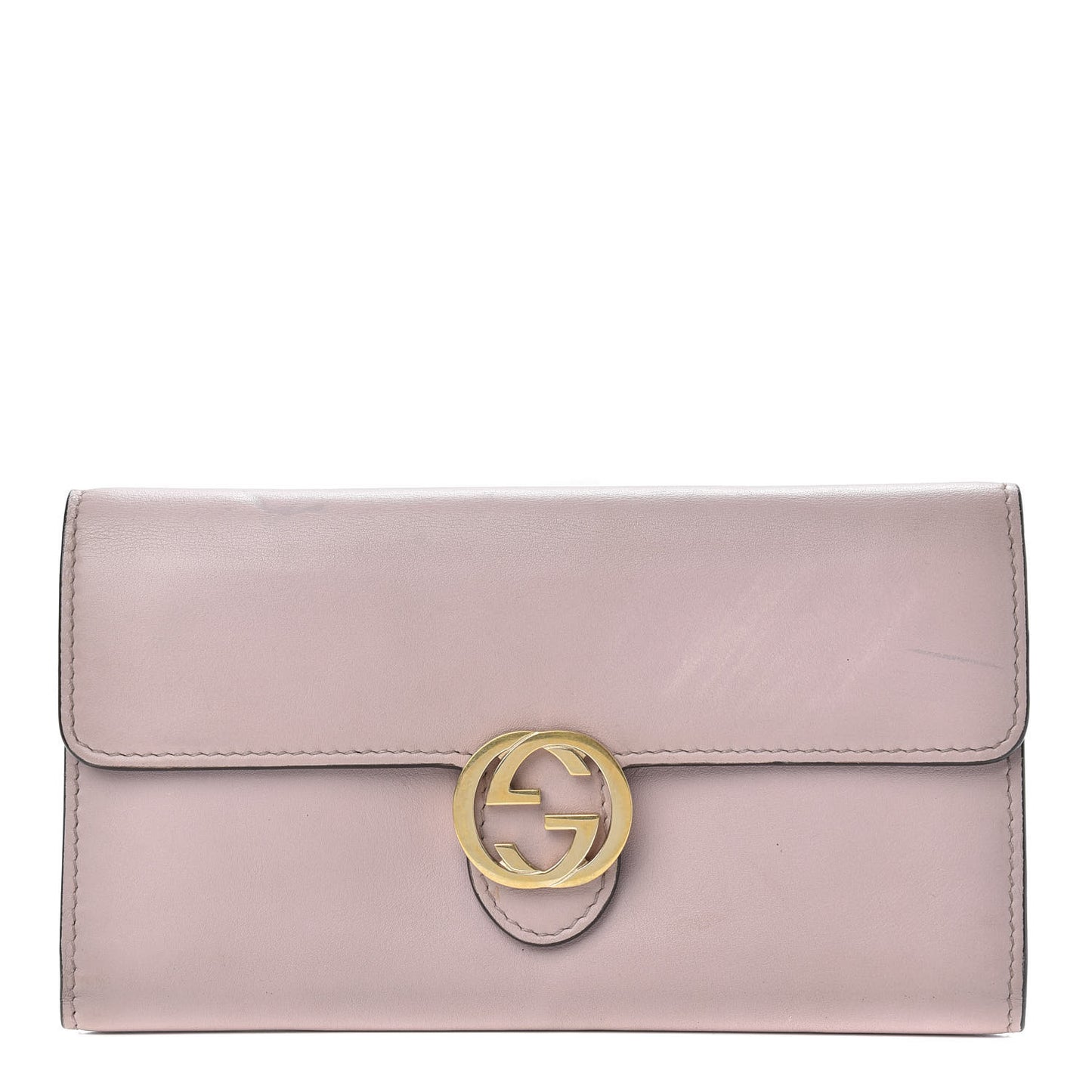 Moon Calfskin Icon Continental Wallet Pink