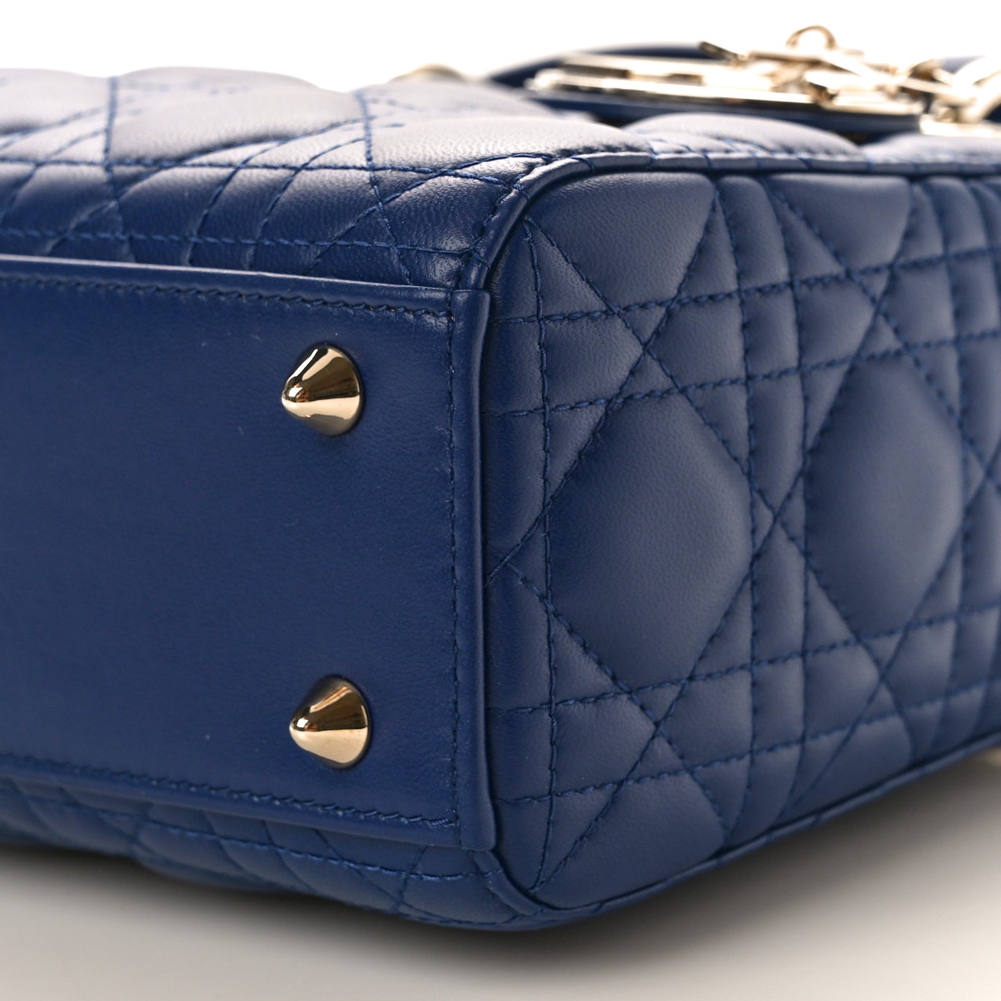 Lambskin Cannage Small My ABCDior Lady Dior Blue Royale