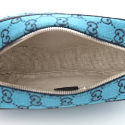 Gucci Monogram Multicolor Matelasse Diagonal Small GG Marmont Chain Shoulder Bag Light Blue 5 of 11