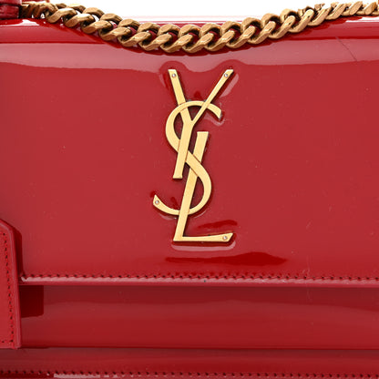 Saint Laurent Patent Small Monogram Sunset Red 9 of 16