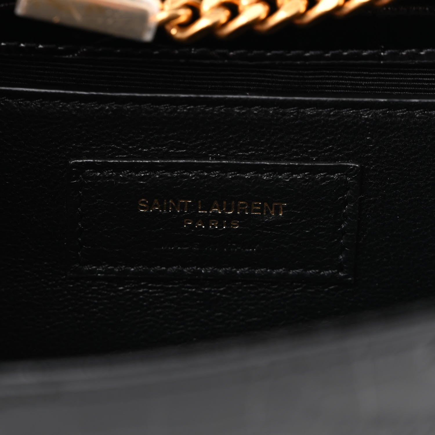 Saint Laurent Calfskin Crocodile Embossed Small Classic Monogram Kate Tassel Satchel Black 6 of 10