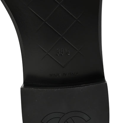 Chanel Crumpled Lambskin Quilted CC Turnlock Loafers 38.5 Black 7 of 10