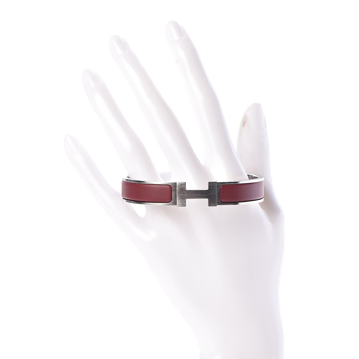 Hermes Matte Enamel Narrow Clic Clac HH Bracelet T5 New Rouge H 2 of 5