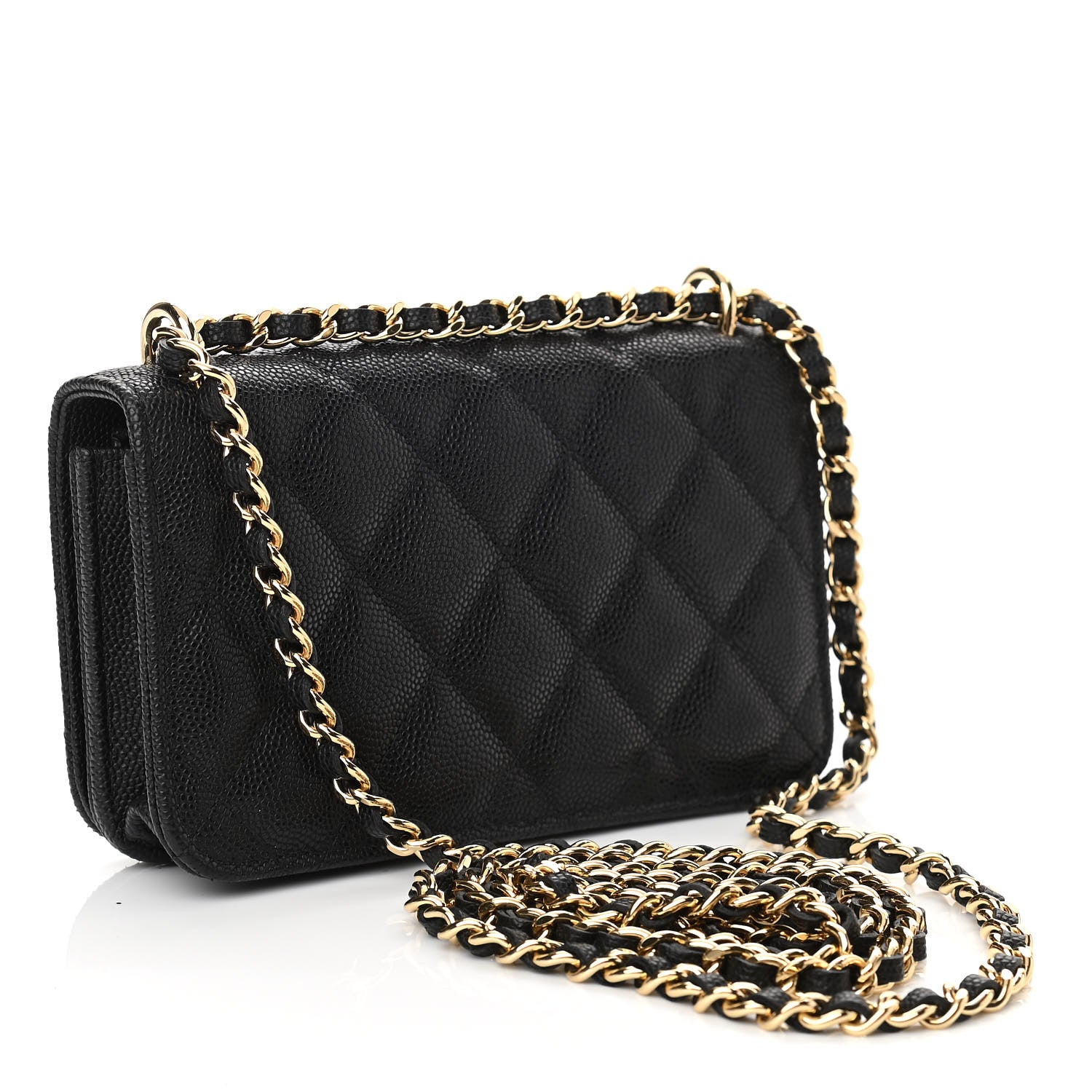 Chanel Caviar Quilted Pocket Twins Clutch With Chain Black 3 of 12