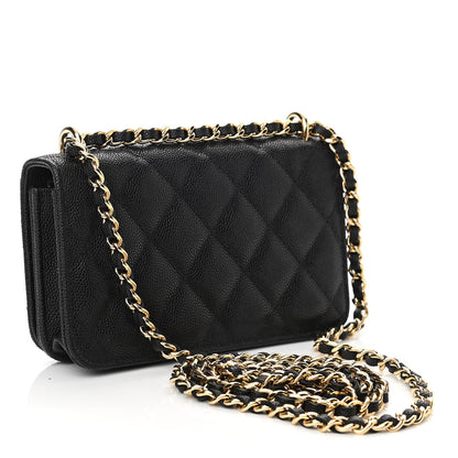 Chanel Caviar Quilted Pocket Twins Clutch With Chain Black 3 of 12
