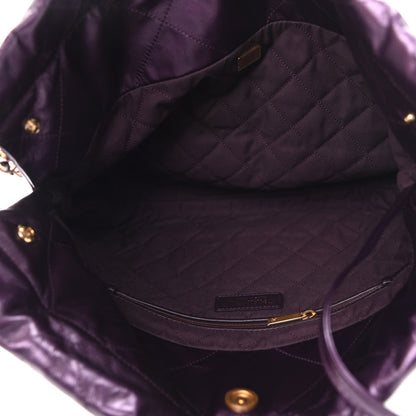 Chanel Metallic Calfskin Quilted Small Chanel 22 Purple 6 of 10