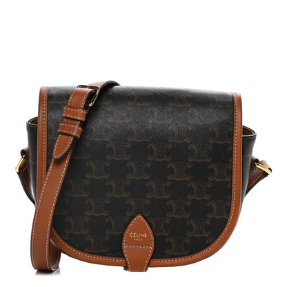 Celine Triomphe Canvas Folco Bag Tan 1 of 13