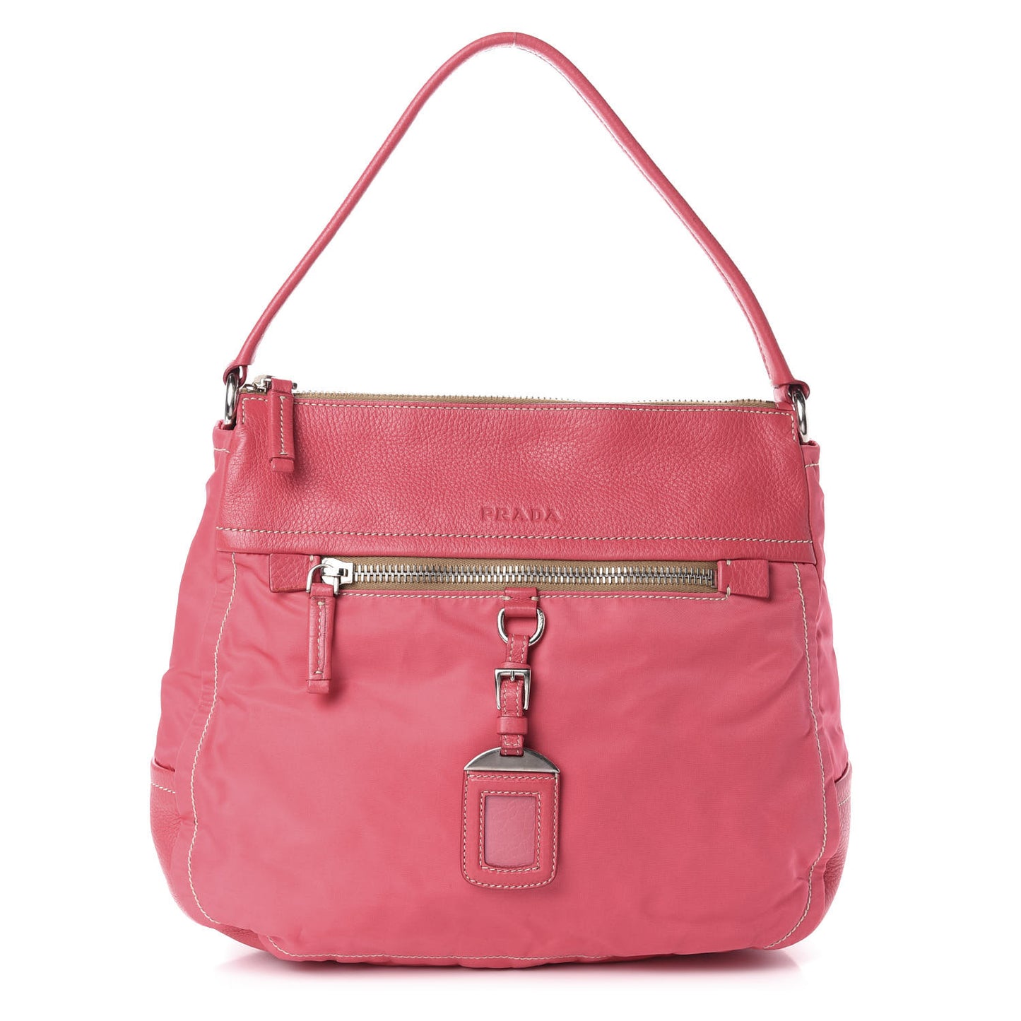 Nylon Vitello Daino Hobo Fuxia