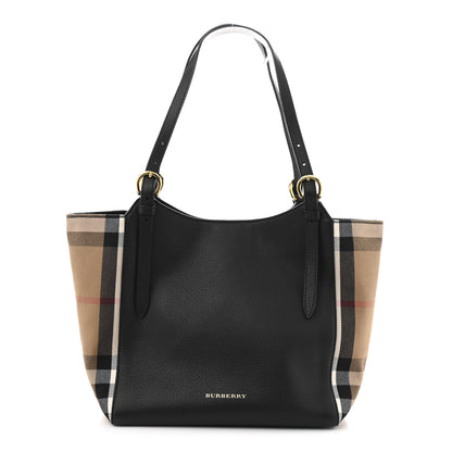 Burberry Grainy Calfskin House Check Small Canterbury Black 1 of 12