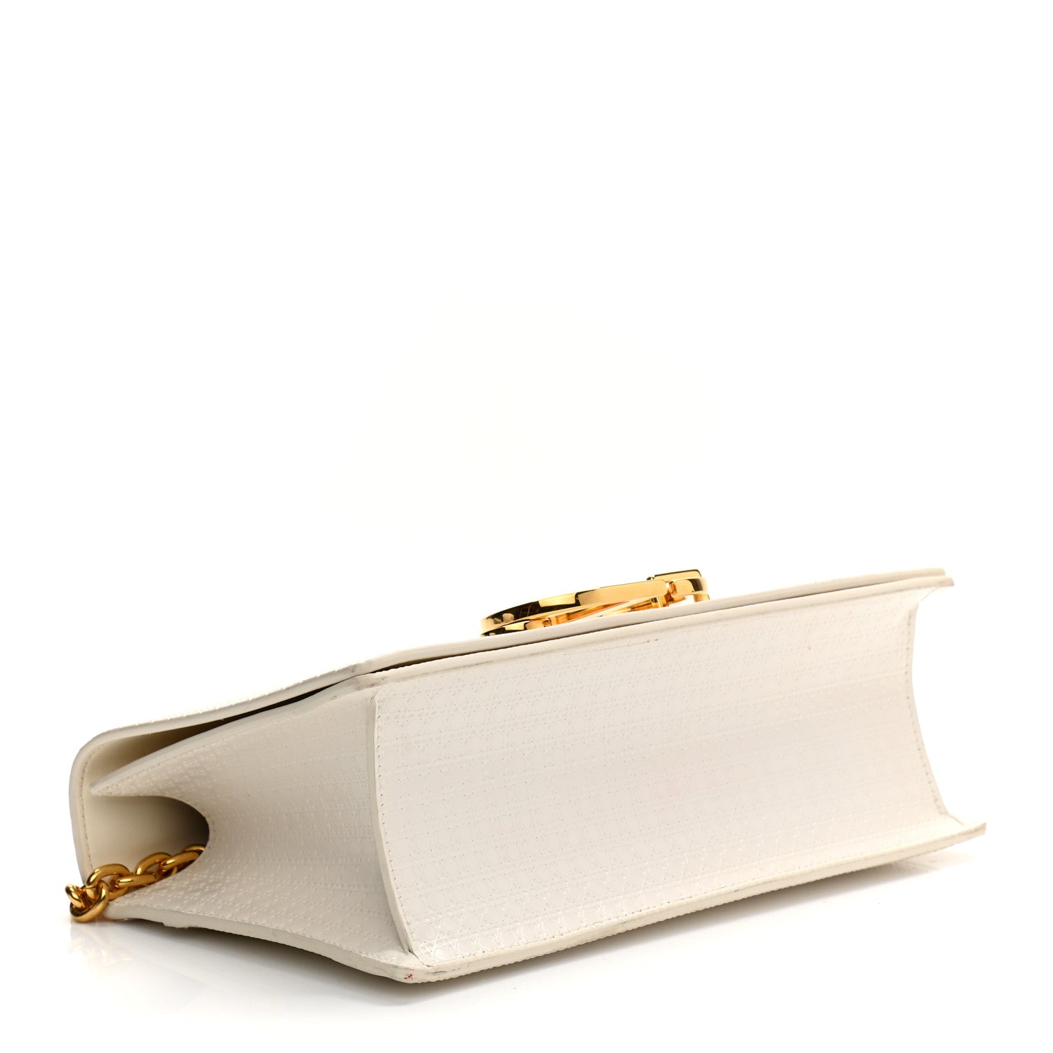 Christian Dior Patent Micro-Cannage 30 Montaigne Chain Flap Bag White 5 of 10