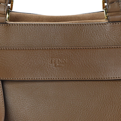 Fendi Calfskin Suede Boston Satchel Foresta 10 of 19