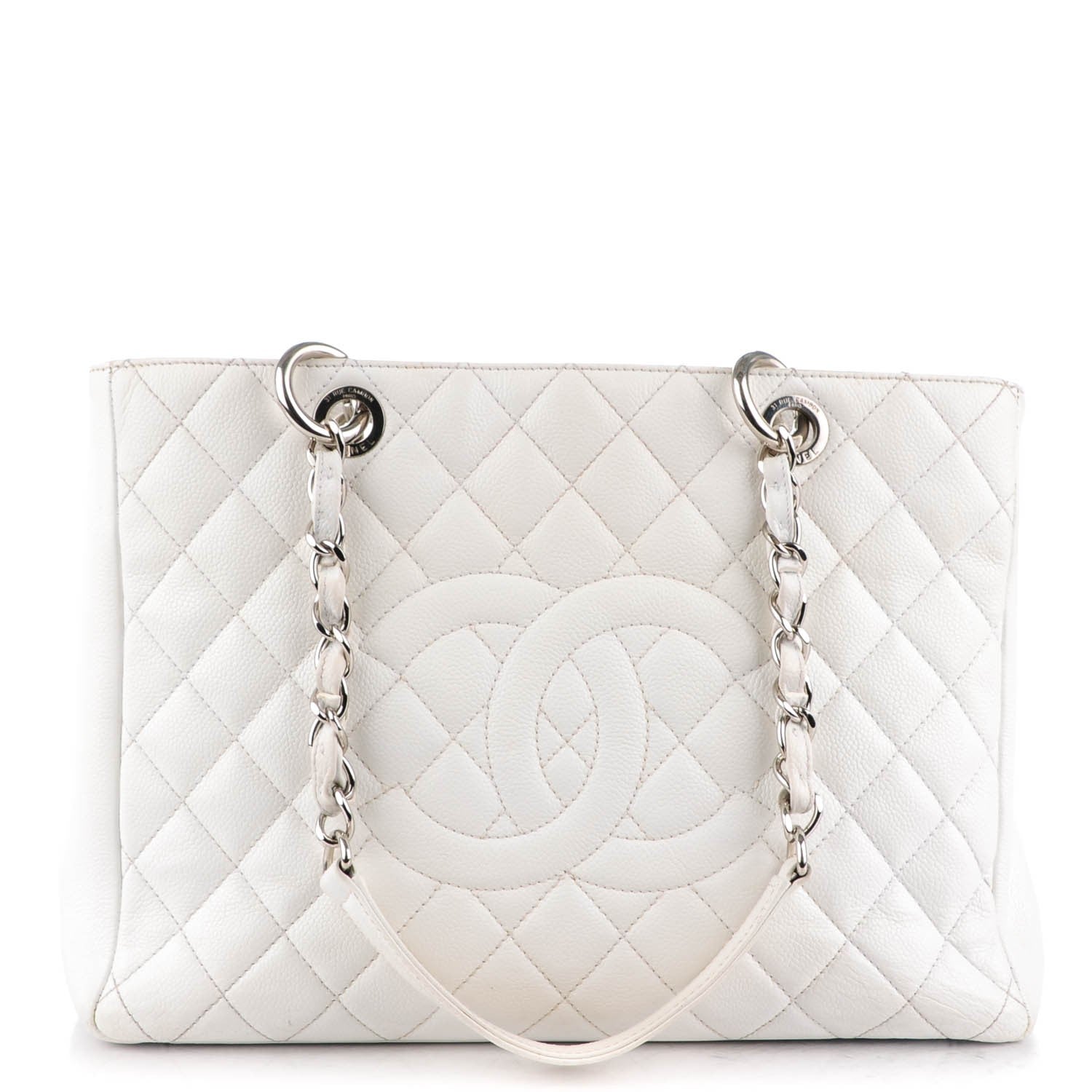 Chanel Caviar Quilted Grand Shopping Tote GST White 1 of 11