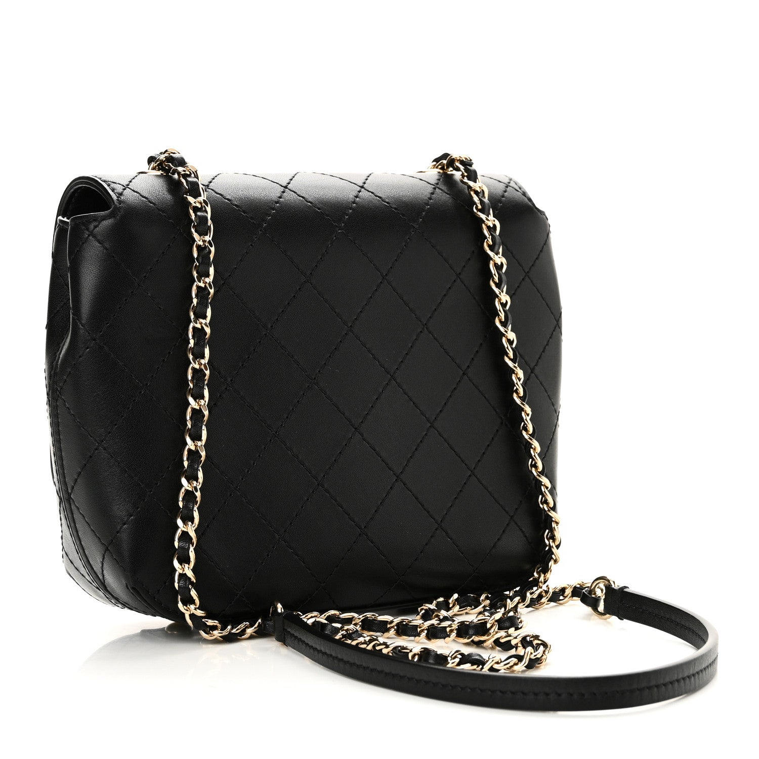 Chanel Calfskin Stitched Small Covered CC Flap Bag Black 2 of 10