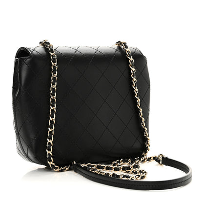 Chanel Calfskin Stitched Small Covered CC Flap Bag Black 2 of 10