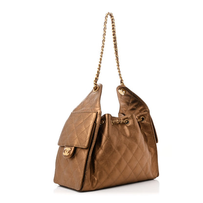 Chanel Metallic Caviar Quilted Small Chanel 25 Handbag Bronze 3 of 10