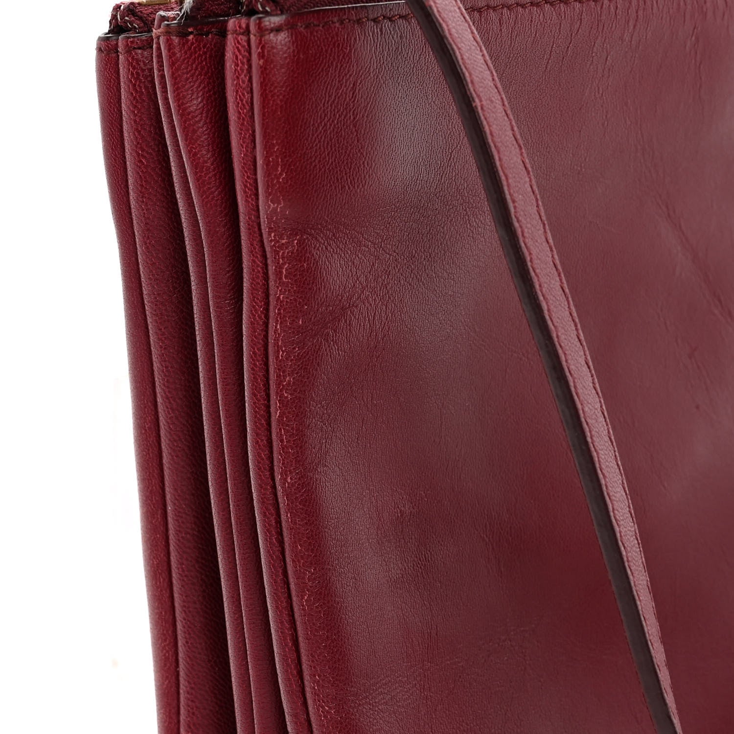Celine Smooth Lambskin Small Trio Crossbody Bag Burgundy 12 of 12