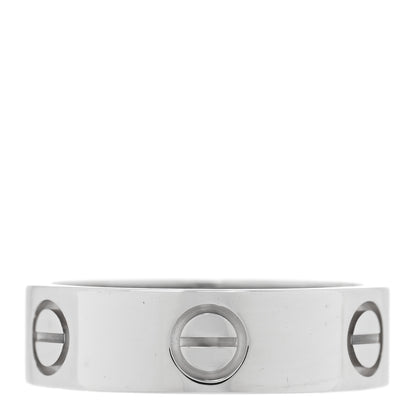 Cartier 18K White Gold 5.5mm LOVE Ring 53 6.5 3 of 4