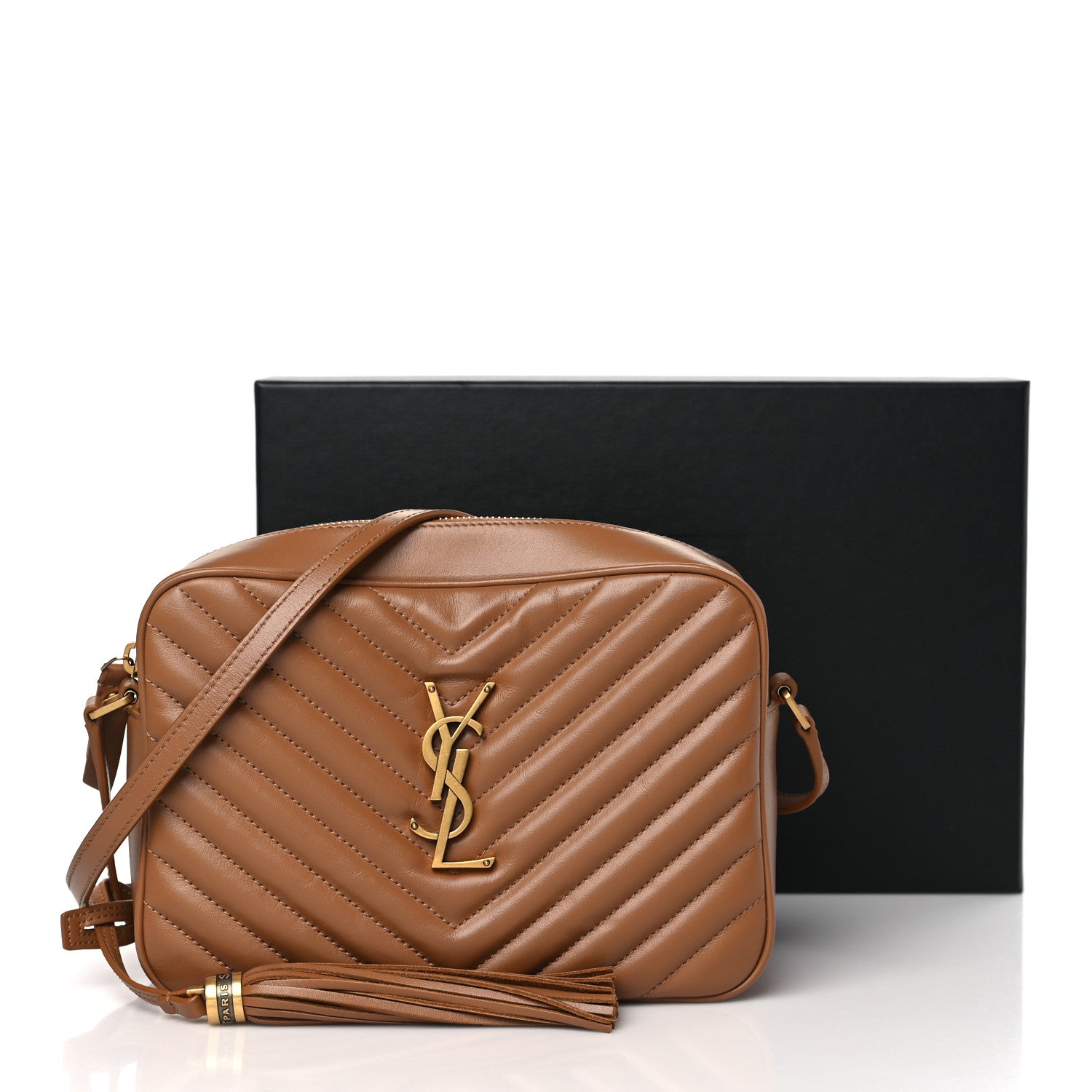 Saint Laurent Calfskin Matelasse Monogram Lou Camera Bag Cinnamon 10 of 10