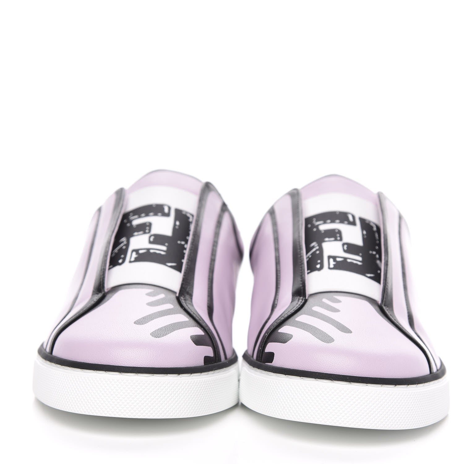 Fendi X JOSHUA VIDES Nappa Rockoclick Slip On Sneakers 39.5 Pink Xiloph White Black 2 of 9