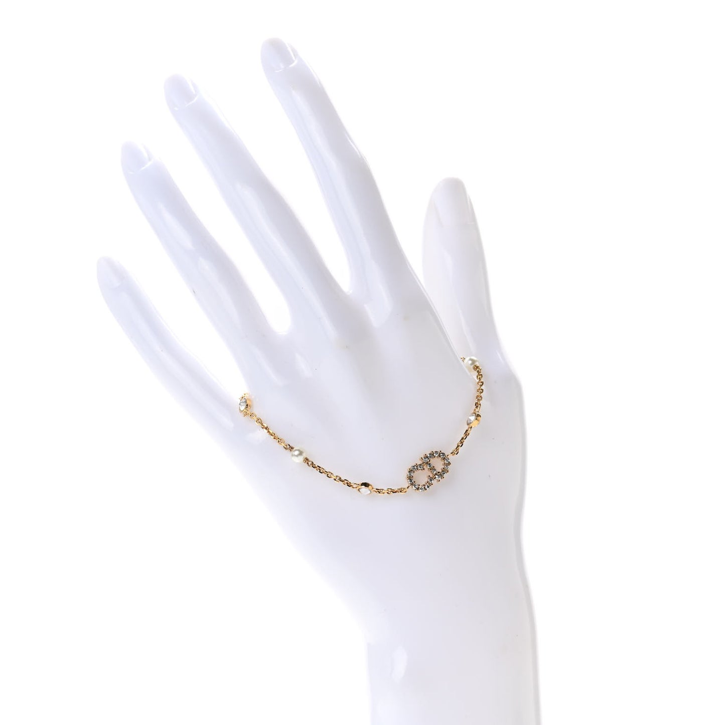 Crystal Pearl Clair D Lune Bracelet Gold