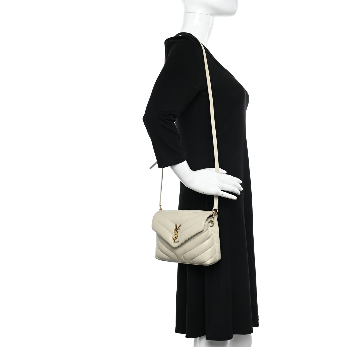 Calfskin Y Quilted Monogram Toy Loulou Crossbody Bag Crema Soft