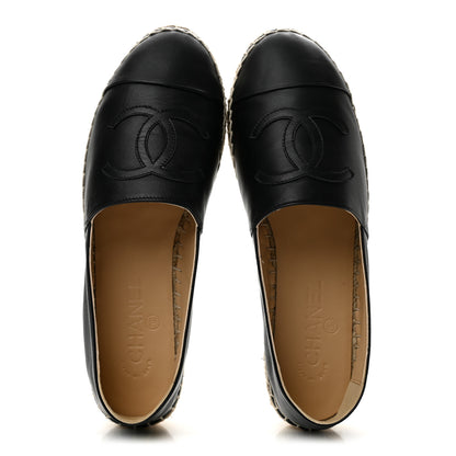 Chanel Lambskin CC Espadrilles 39 Black 2 of 11