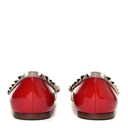 Valentino Garavani Patent Rockstud Ballerina Flats 41 Rosso Valentino Poudre 9 of 12