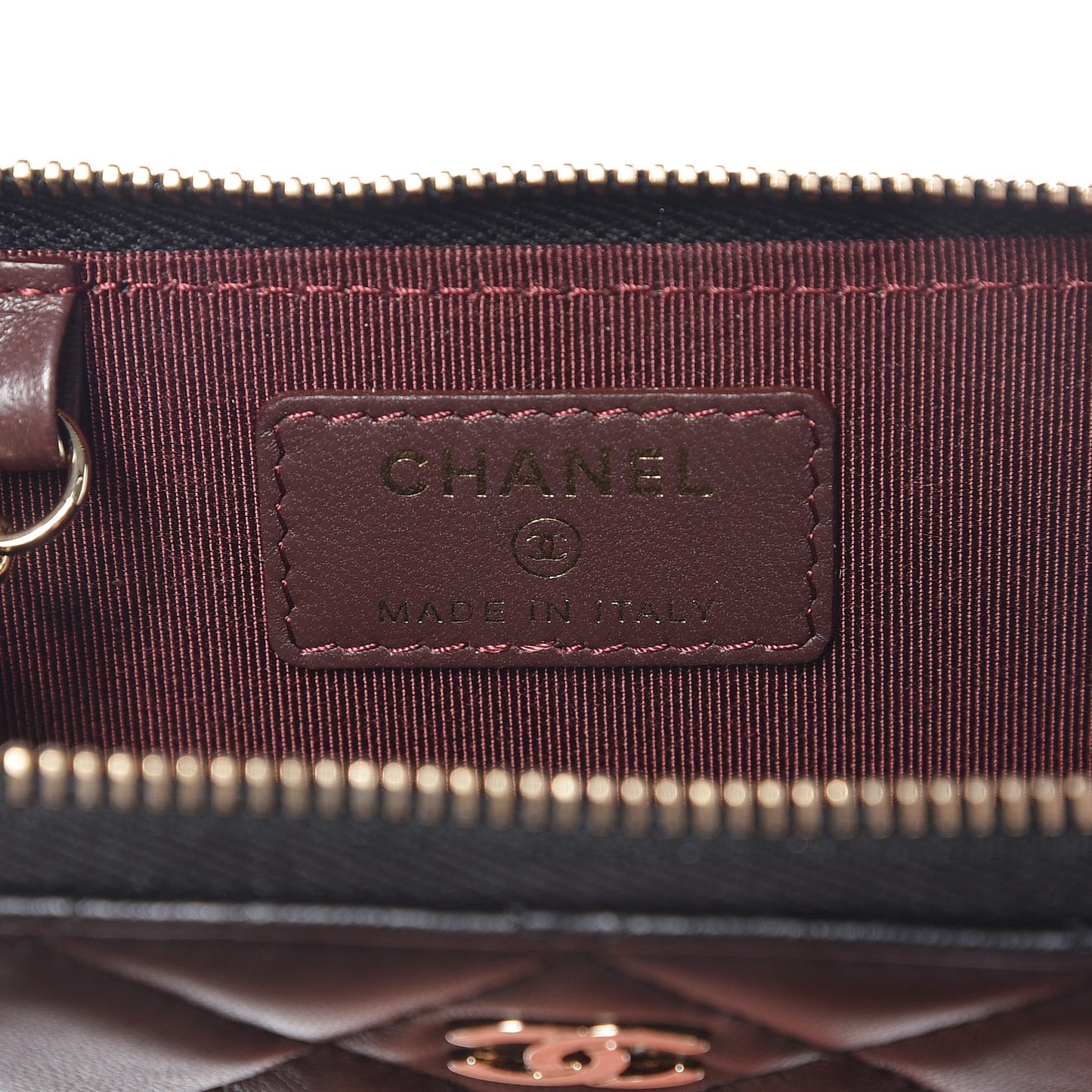 Lambskin Quilted Key Holder Case Black
