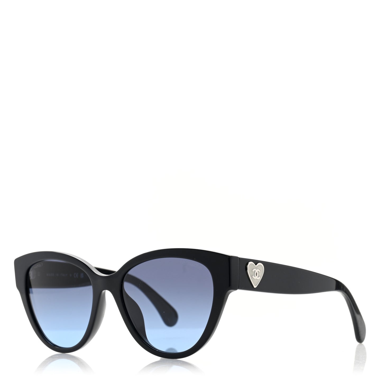 Acetate Enamel Heart Butterfly Sunglasses 5477-A Black