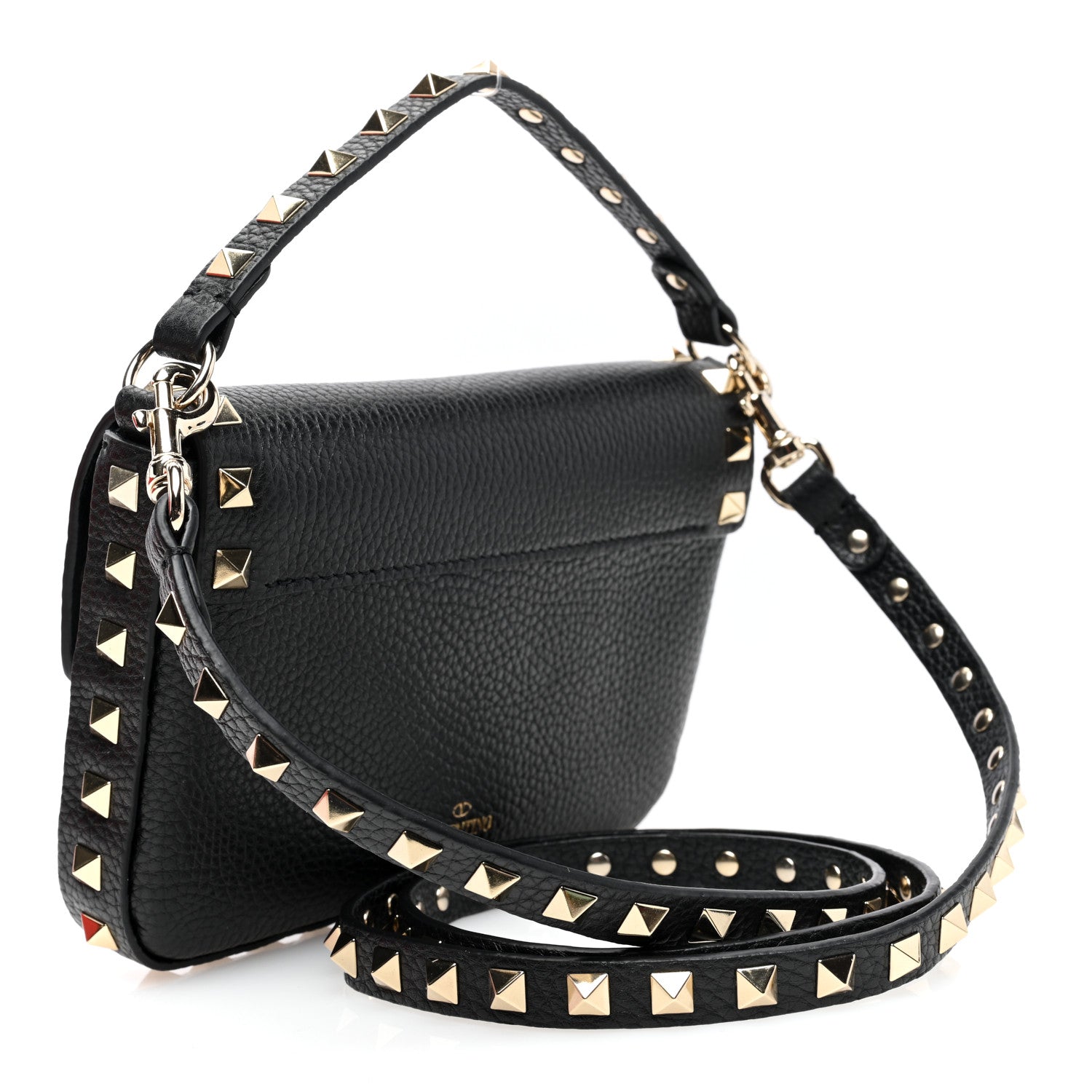 Valentino Garavani Grainy Calfskin Rockstud Crossbody Pouch Black 3 of 10