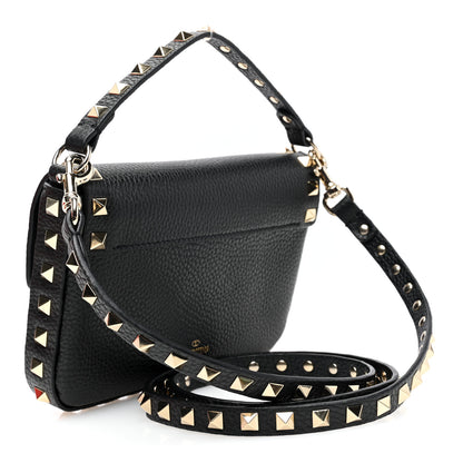 Valentino Garavani Grainy Calfskin Rockstud Crossbody Pouch Black 3 of 10