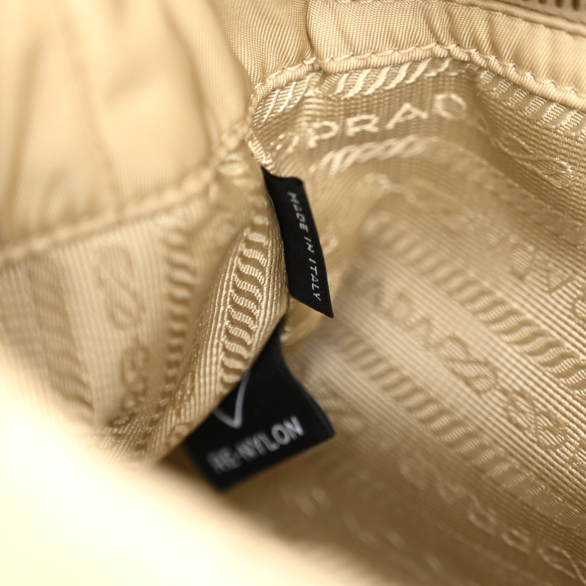 Re-Nylon Quilted Padded Flap Shoulder Bag Deserto