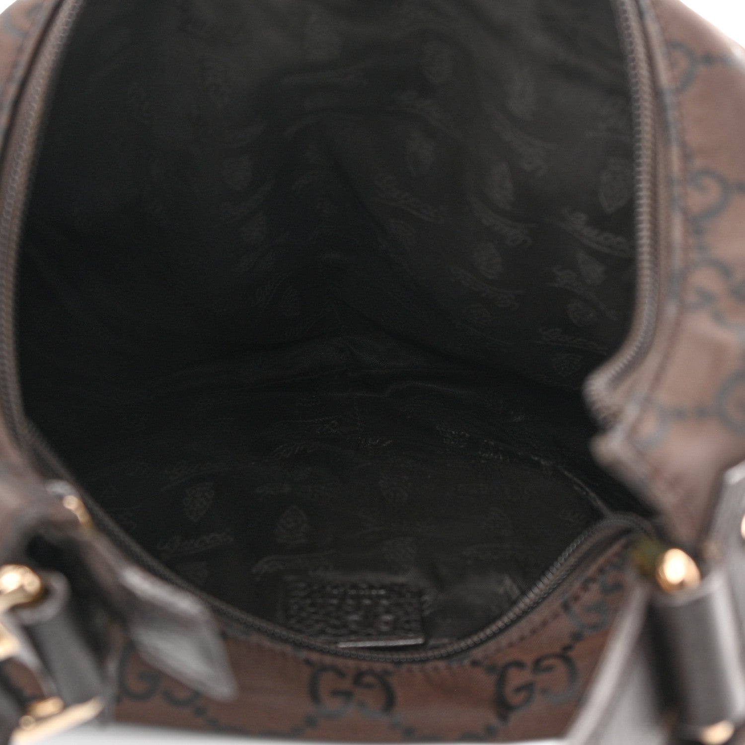 Gucci Canvas GG Reins Hobo Brown Black 4 of 15