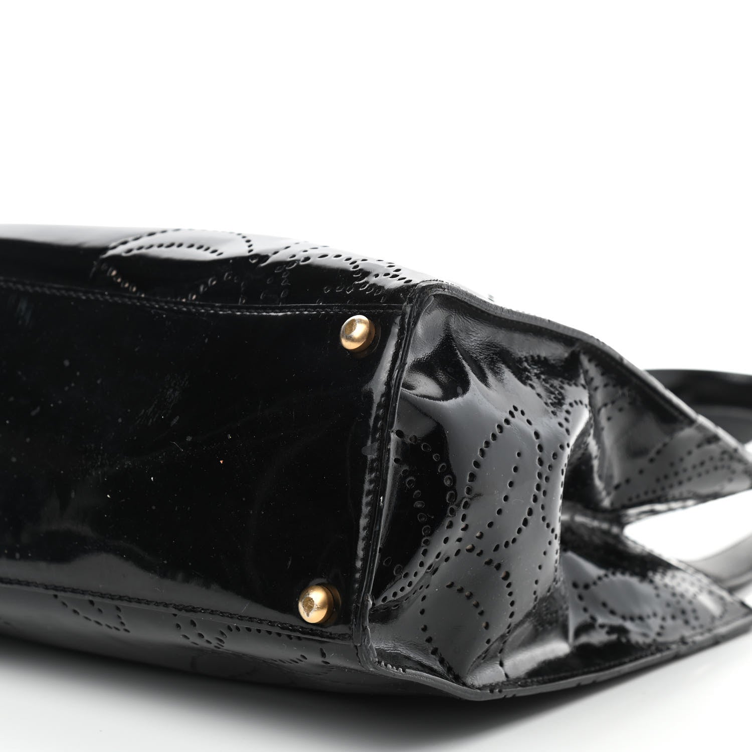 Chanel Patent Perforated Camellia Tote Black 10 of 10