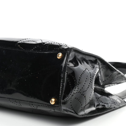 Chanel Patent Perforated Camellia Tote Black 10 of 10